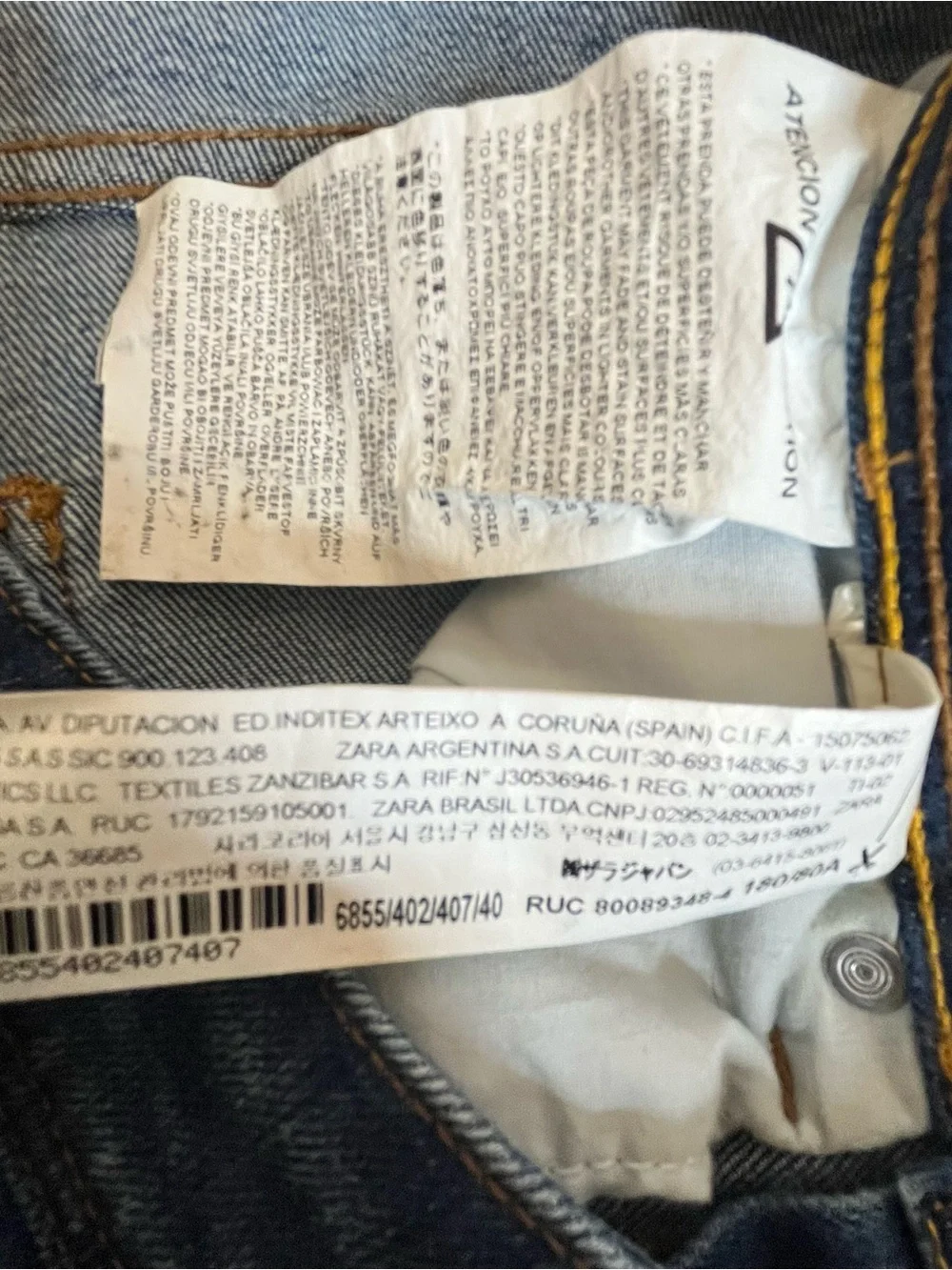 Zara Men's Dark Blue Slim Distressed Paint Splatter Jeans Sz 31